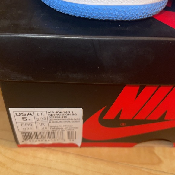 Air Jordan Denim 1 Retro High BG Size 5 - Picture 2 of 9